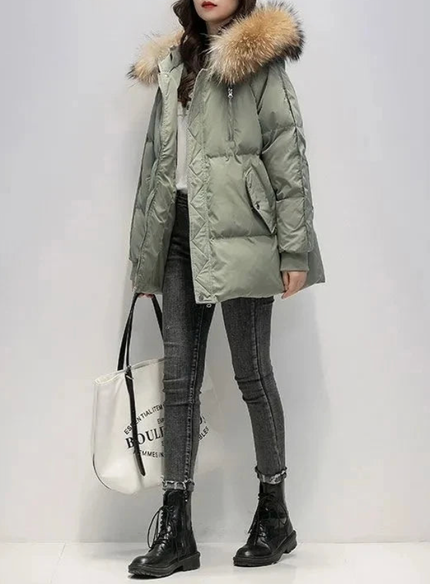 Kayla | Refined Fur-Trim Hooded Puffer Winter Coats
