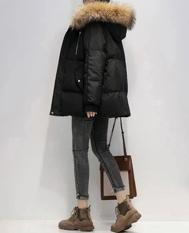 Kayla | Refined Fur-Trim Hooded Puffer Winter Coats