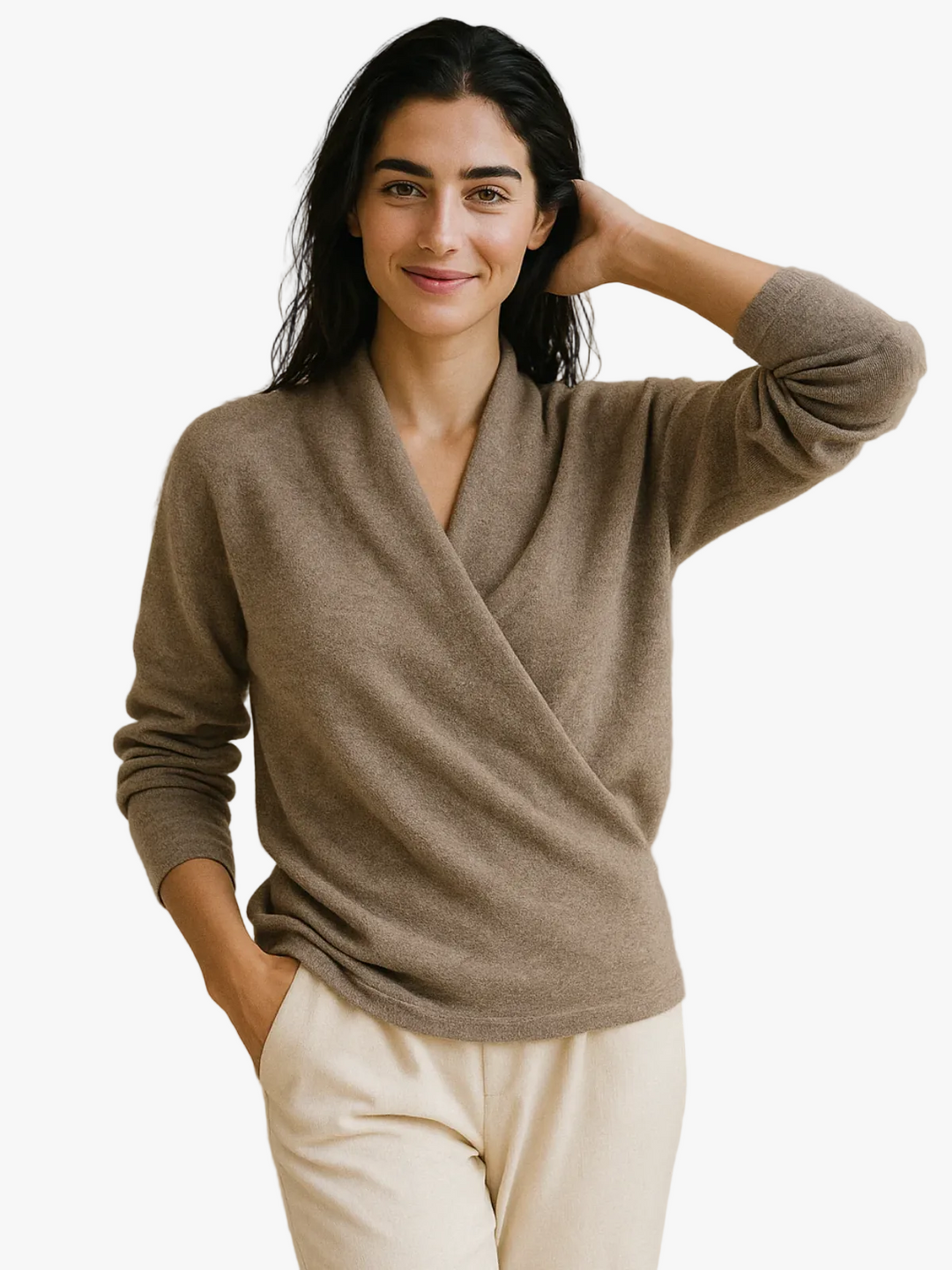 Kayla | Refined Wrap V Neck Knit Sweater