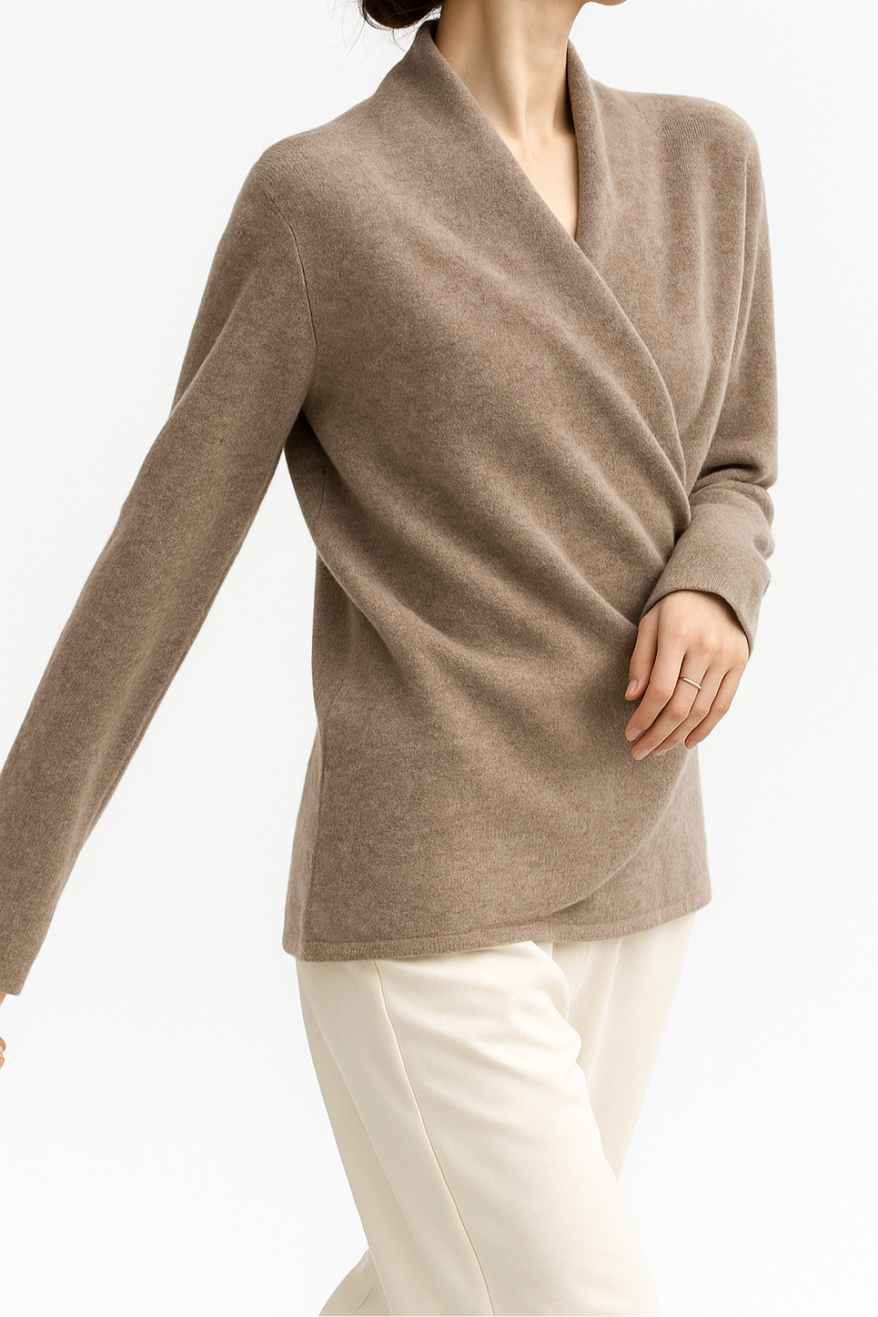 Kayla | Refined Wrap V Neck Knit Sweater