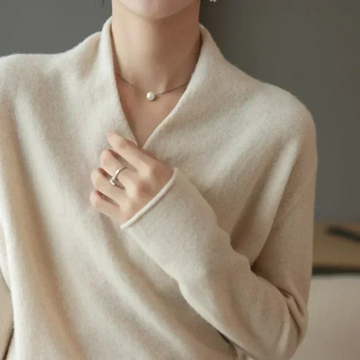 Kayla | Refined Wrap V Neck Knit Sweater