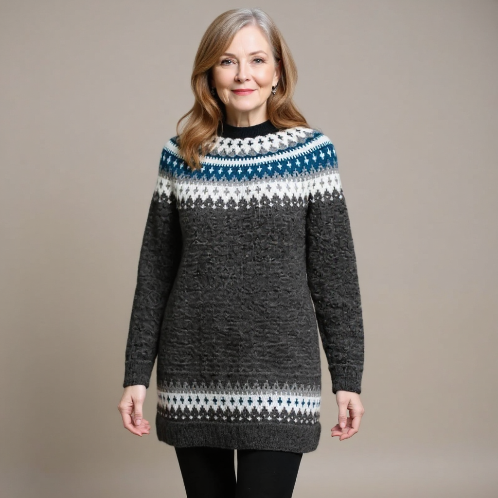 Kayla | Relaxed Fair Isle Tunic Knit Sweater
