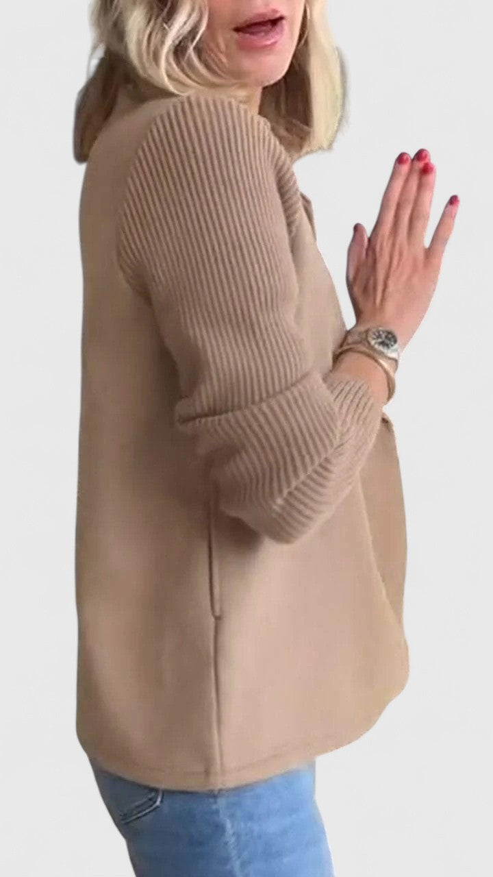 Kayla | Timeless Double-Breasted Ribbed Sleeve Blazer