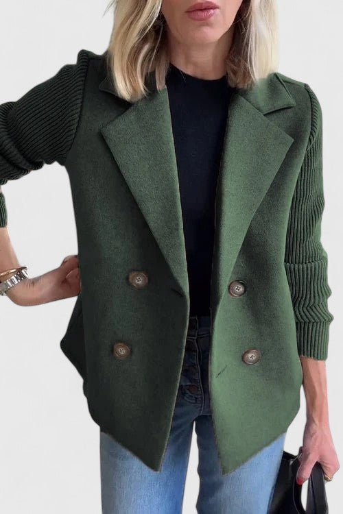 Kayla | Timeless Double-Breasted Ribbed Sleeve Blazer