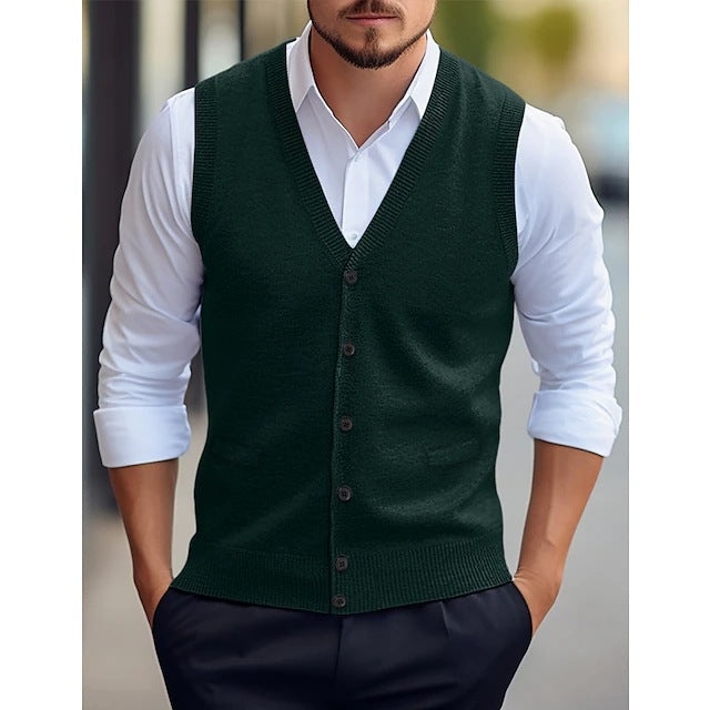 Keith | Refined Button-Front Knit Sweater Vest