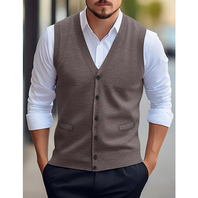Keith | Refined Button-Front Knit Sweater Vest