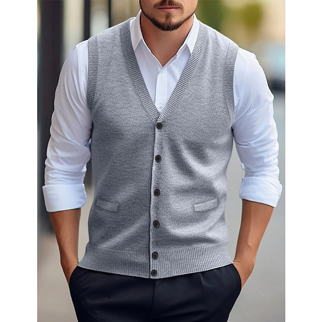 Keith | Refined Button-Front Knit Sweater Vest