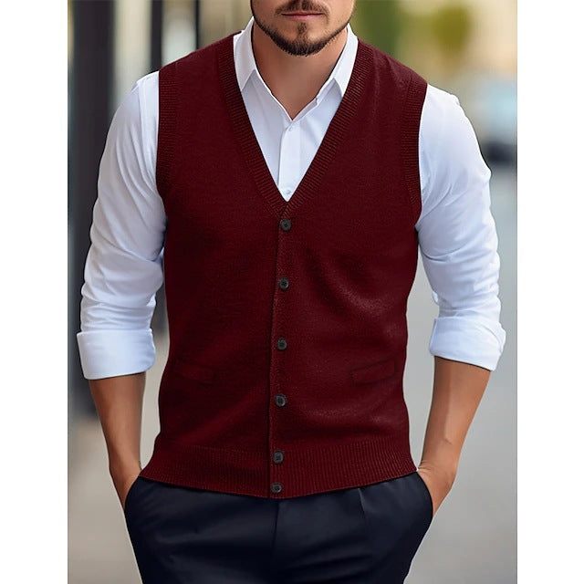 Keith | Refined Button-Front Knit Sweater Vest