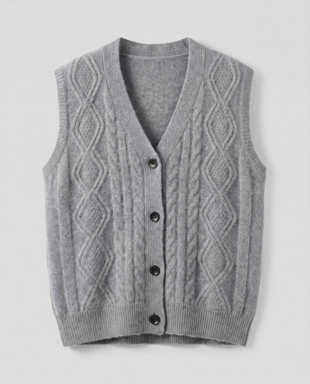 Kelly | Effortless Cable Knit Button-Front Sweater Vest