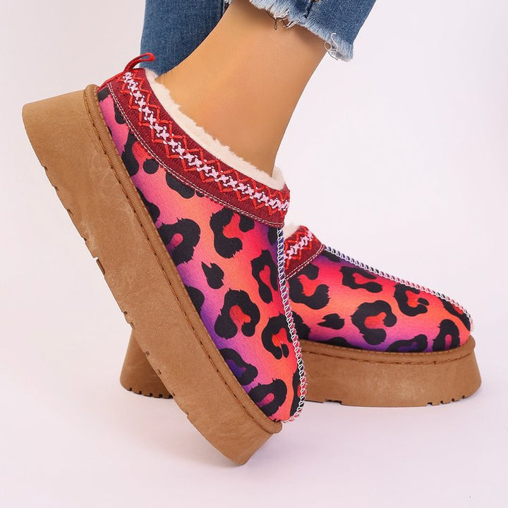 Kelly | Graceful Cozy Christmas Platform Slippers with Faux Fur Collar
