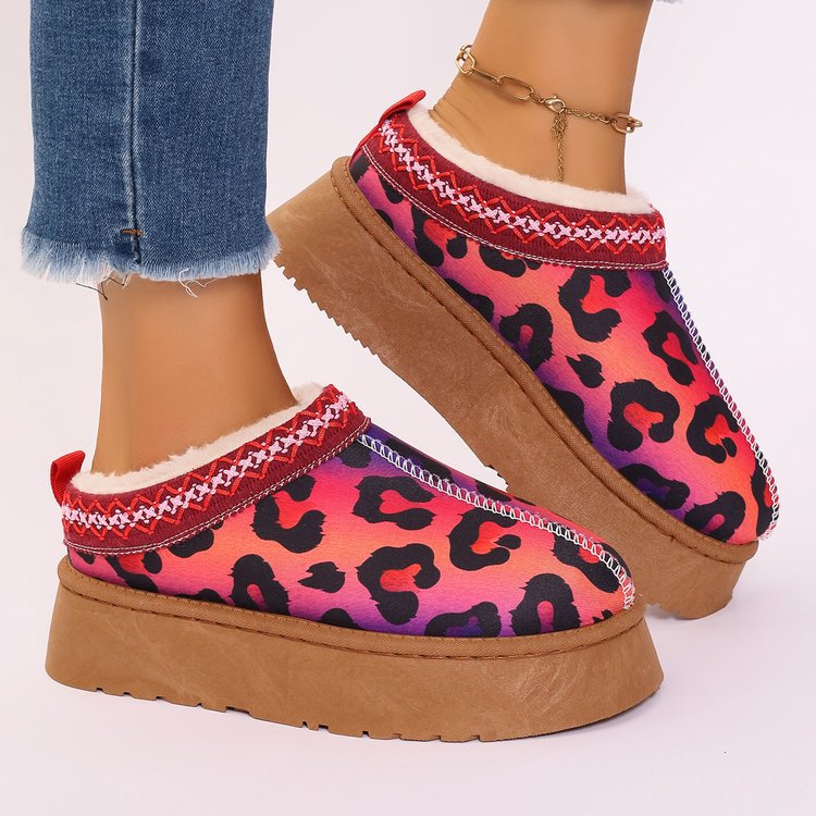 Kelly | Graceful Cozy Christmas Platform Slippers with Faux Fur Collar