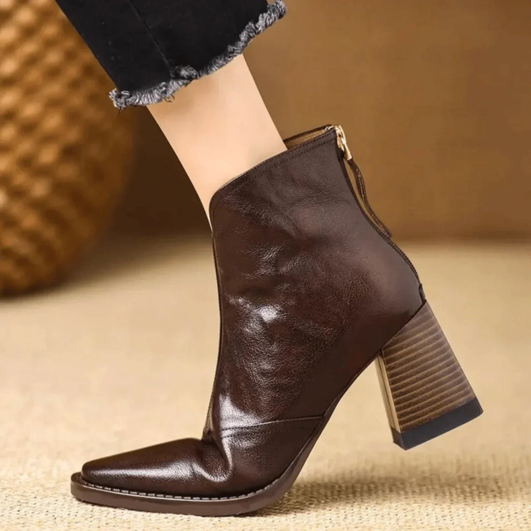 Kelly | Stylish Square Toe Block Heel Ankle Boots