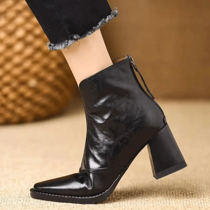 Kelly | Stylish Square Toe Block Heel Ankle Boots