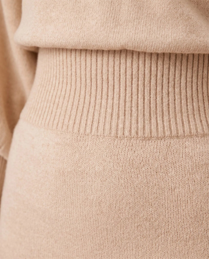 Kimberly | Elegant Balloon Sleeve Turtleneck Midi Sweater Dress