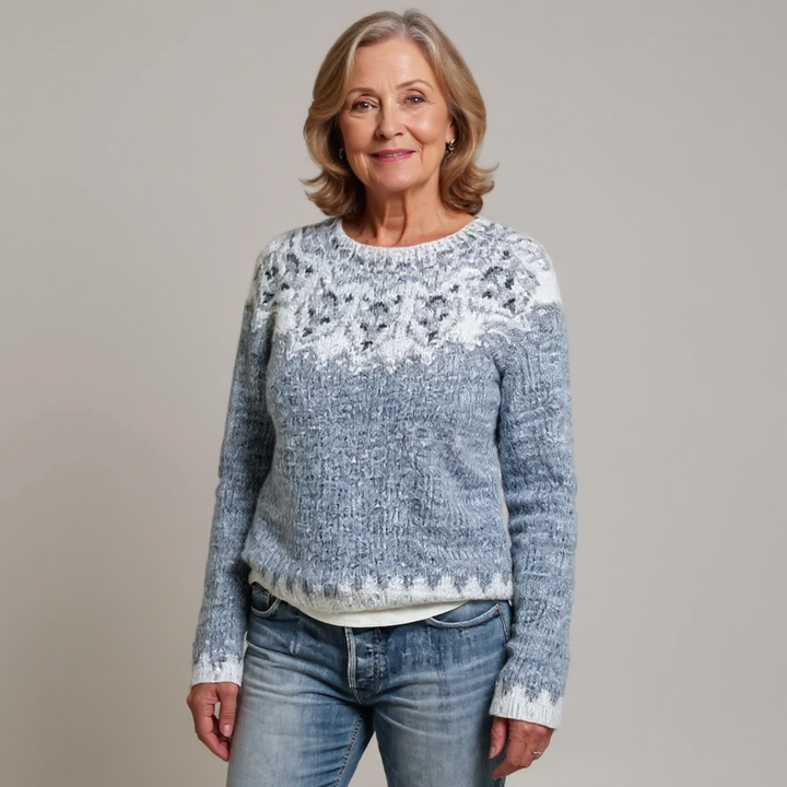 Kimberly | Fair Isle Crewneck Long Sleeve Knit Sweater