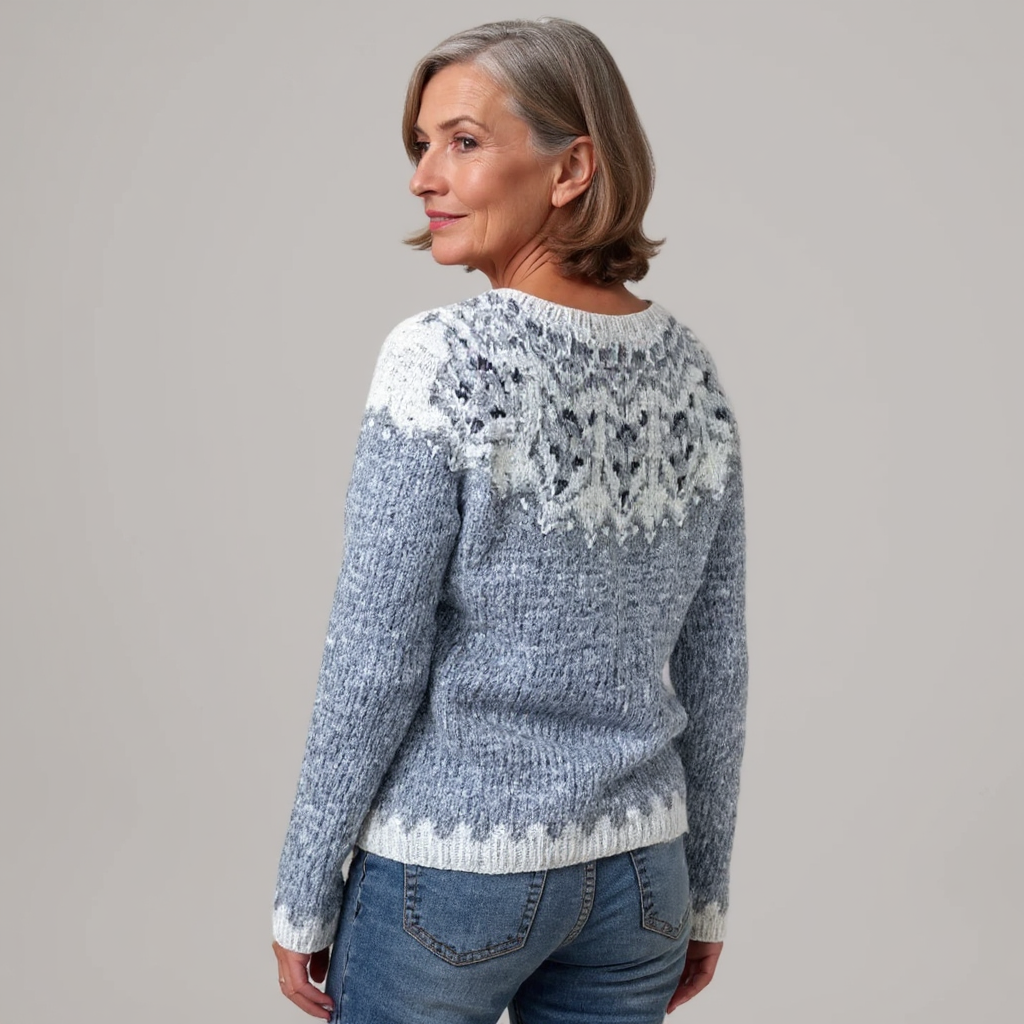 Kimberly | Fair Isle Crewneck Long Sleeve Knit Sweater