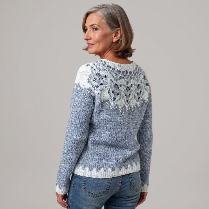 Kimberly | Fair Isle Crewneck Long Sleeve Knit Sweater