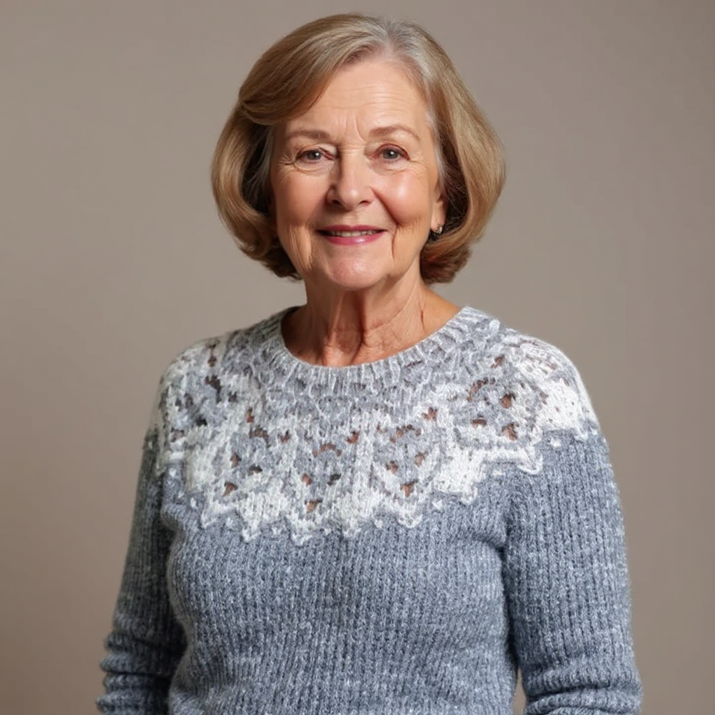 Kimberly | Fair Isle Crewneck Long Sleeve Knit Sweater