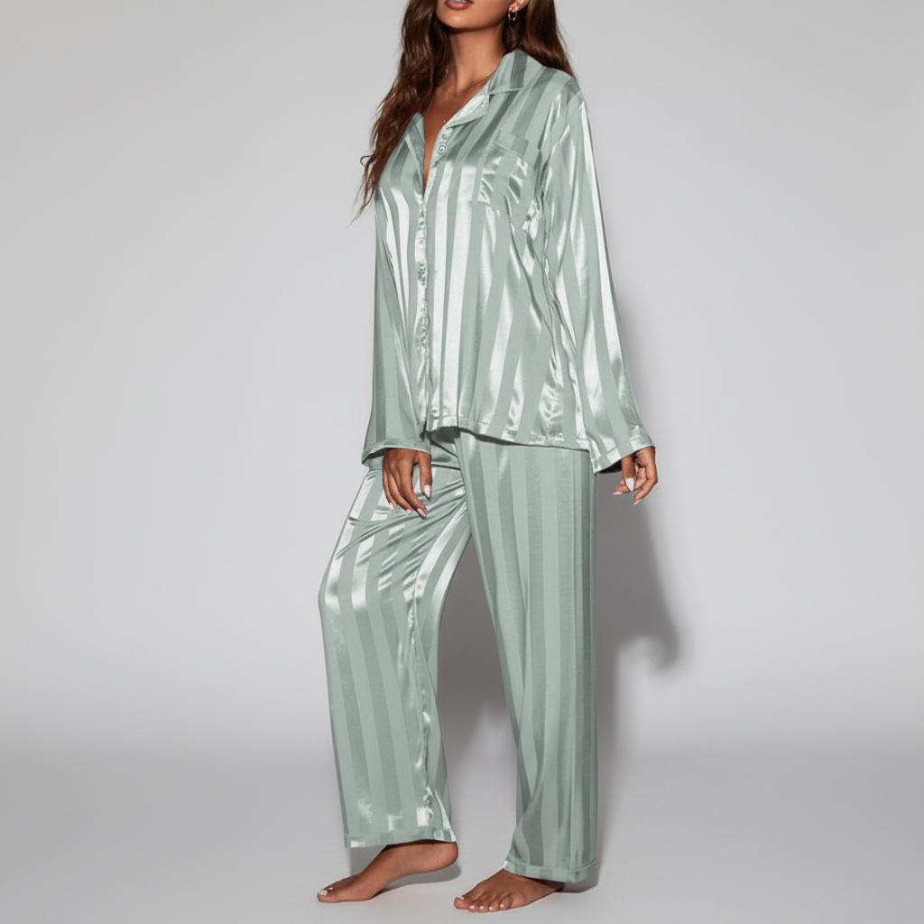 Laura | Chik Stribet Pyjamasæt Nattøj Dame