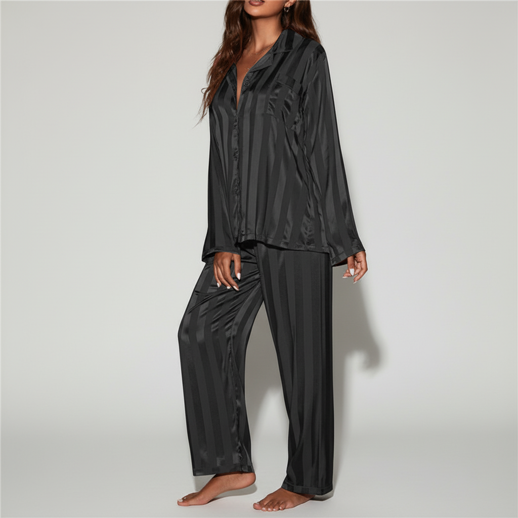 Laura | Chik Stribet Pyjamasæt Nattøj Dame