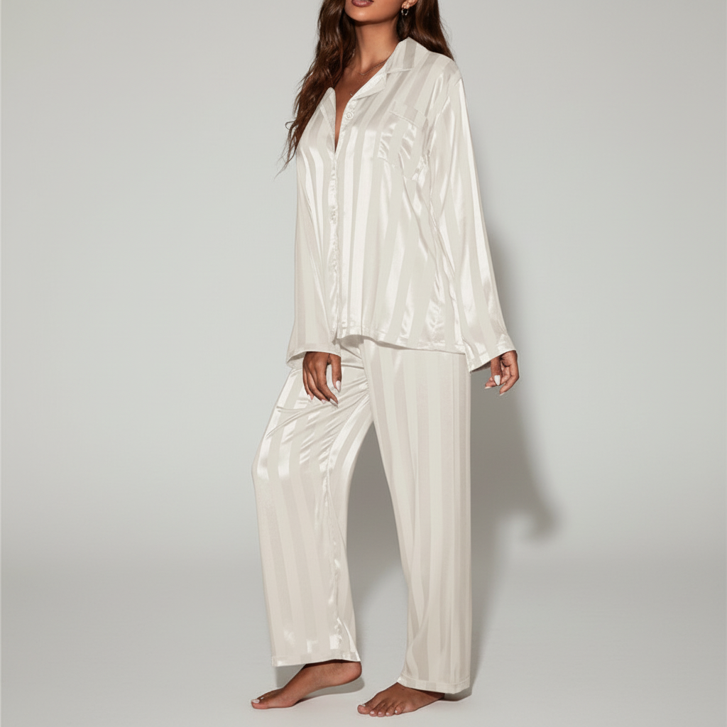Laura | Chik Stribet Pyjamasæt Nattøj Dame