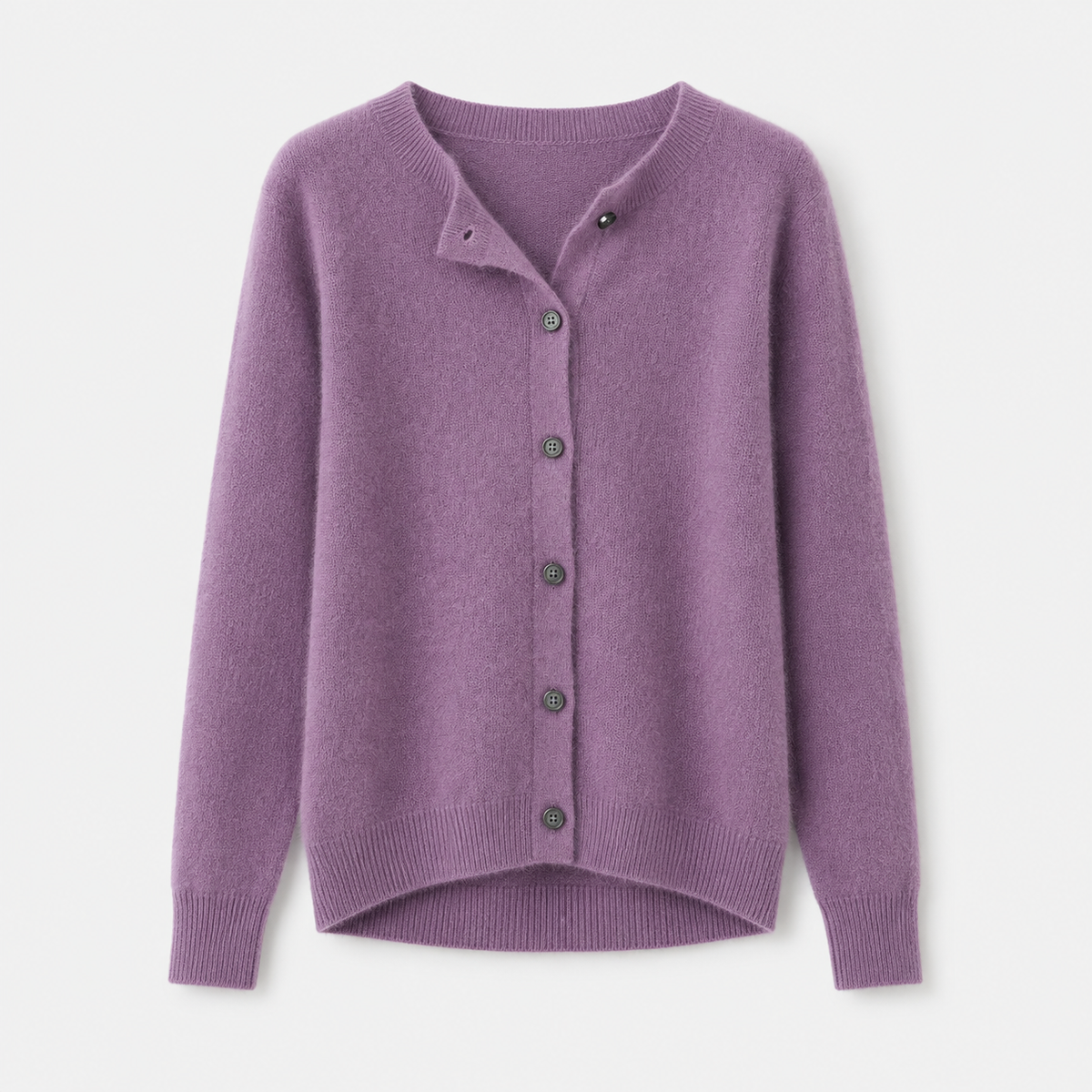 Laura | Raffineret Cardigan Dame med Rund Hals og Knapper