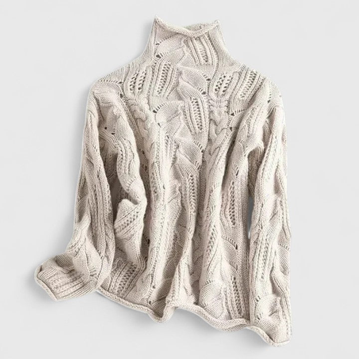 Lauren | Cable Knit Long Sleeve Turtleneck Sweater