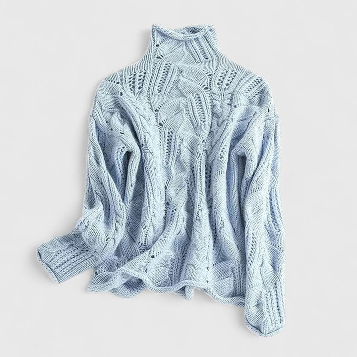 Lauren | Cable Knit Long Sleeve Turtleneck Sweater