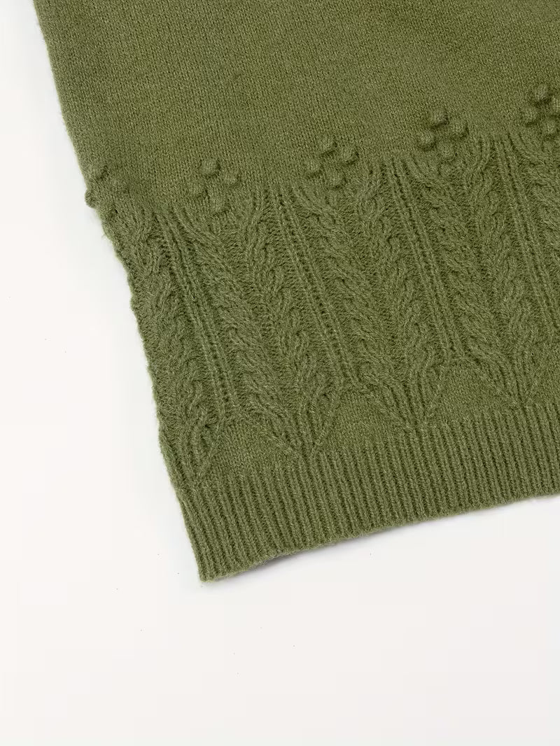 Lauren | Sophisticated Floral Crew Neck Knit Sweater