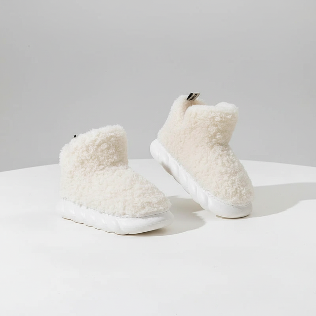 Leonora | Ubesværet Fluffy Hjemmesko-Boots med Skridsikker Sål