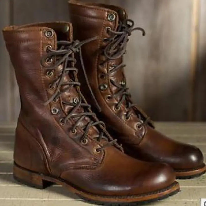 Lily | Elegant Snørestøvler Dame med Patineret Finish
