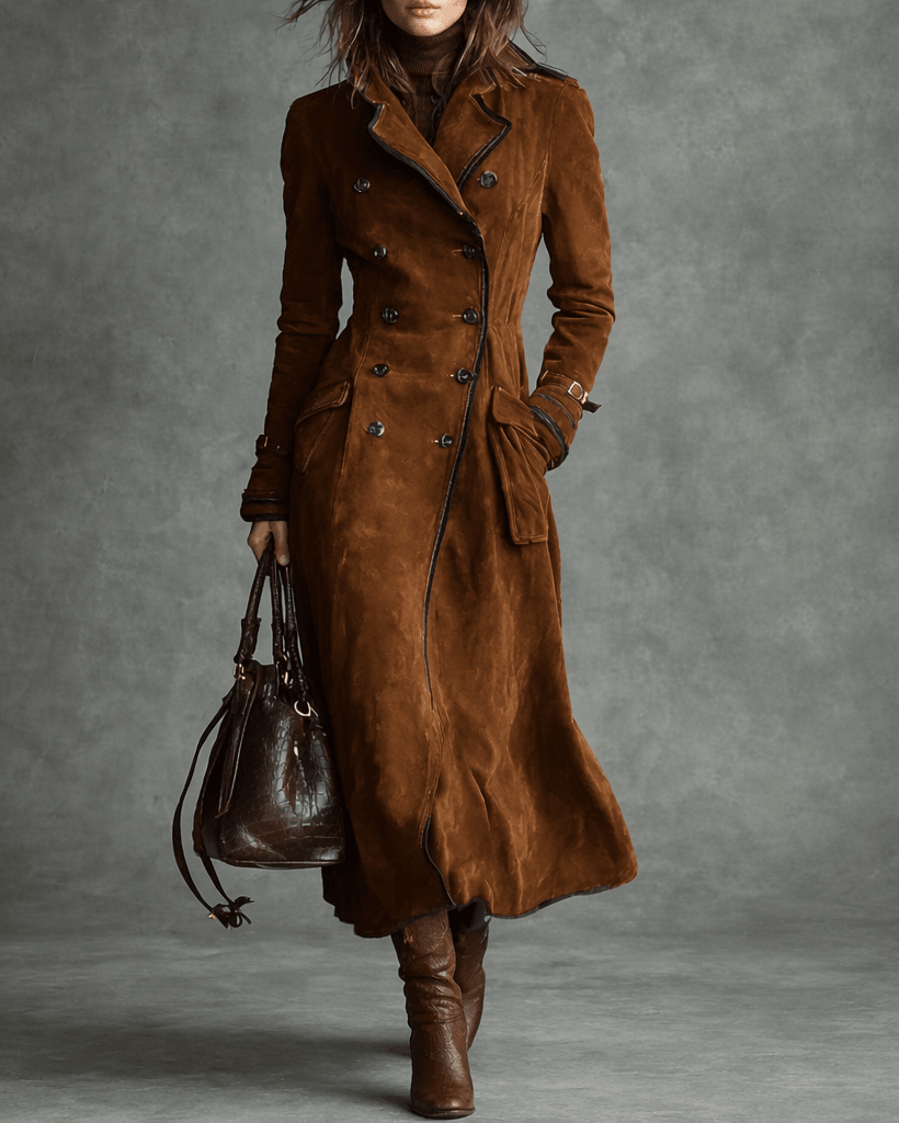 Linda | Double-Breasted Trench-Style Long Winter Coat