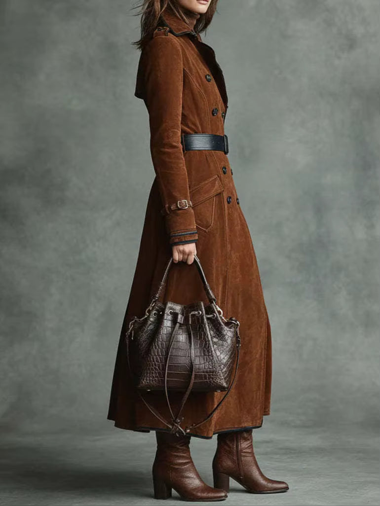 Linda | Double-Breasted Trench-Style Long Winter Coat