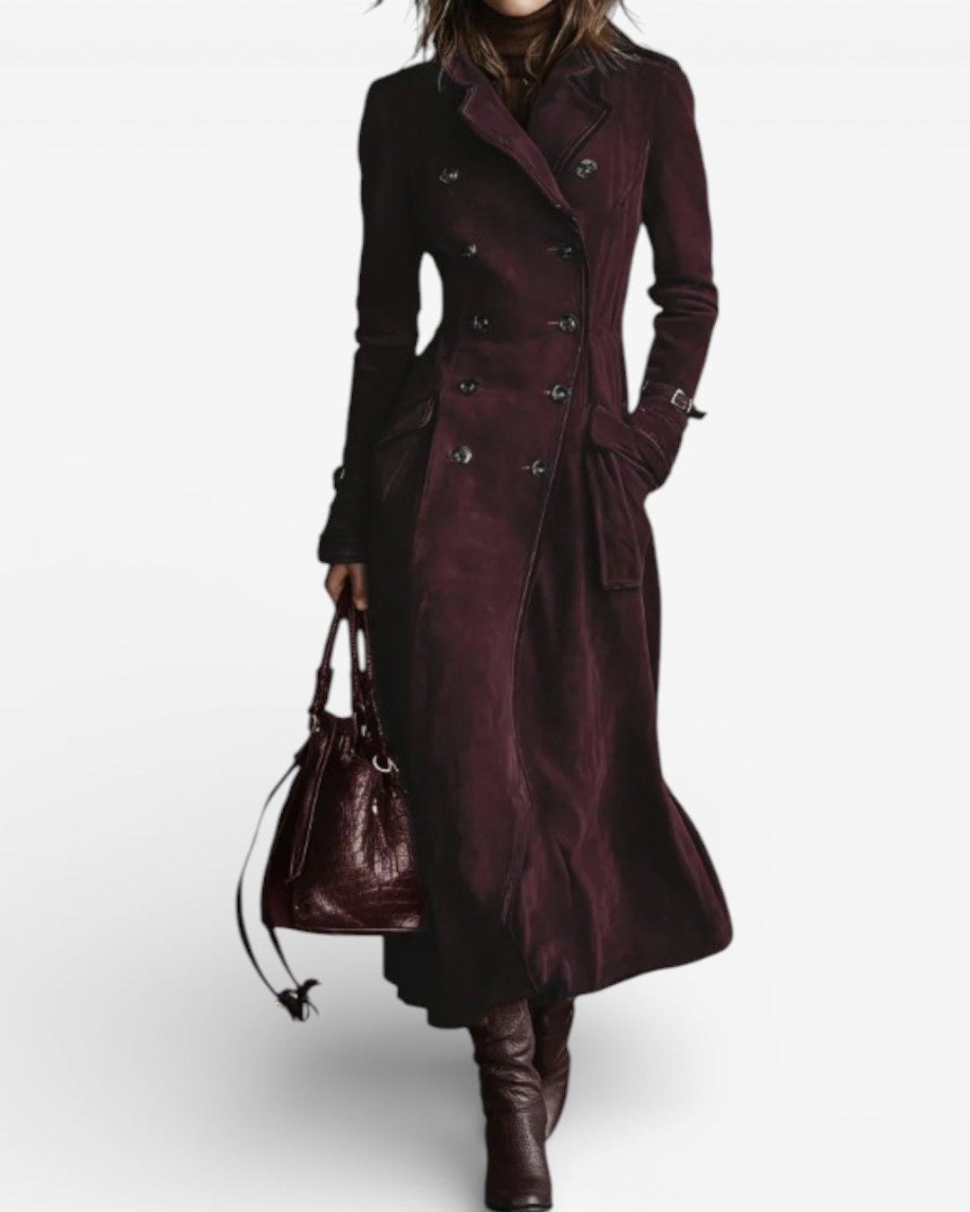 Linda | Double-Breasted Trench-Style Long Winter Coat