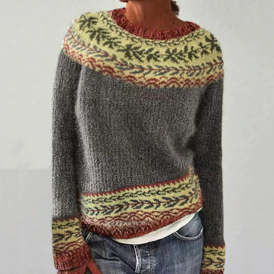 Linda | Timeless Fair Isle Crewneck Knit Sweater