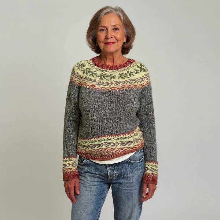 Linda | Timeless Fair Isle Crewneck Knit Sweater