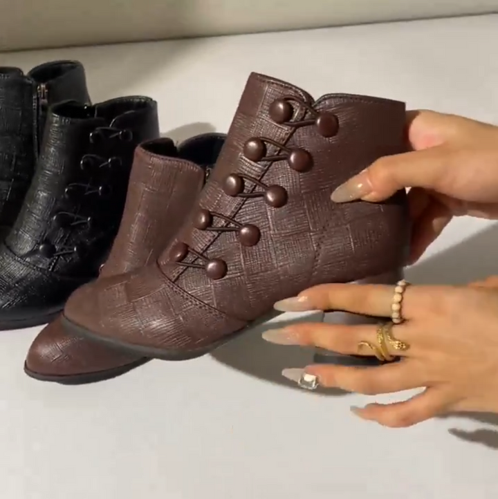 Lisa | Classic Pointed Toe Block Heel Ankle Boots