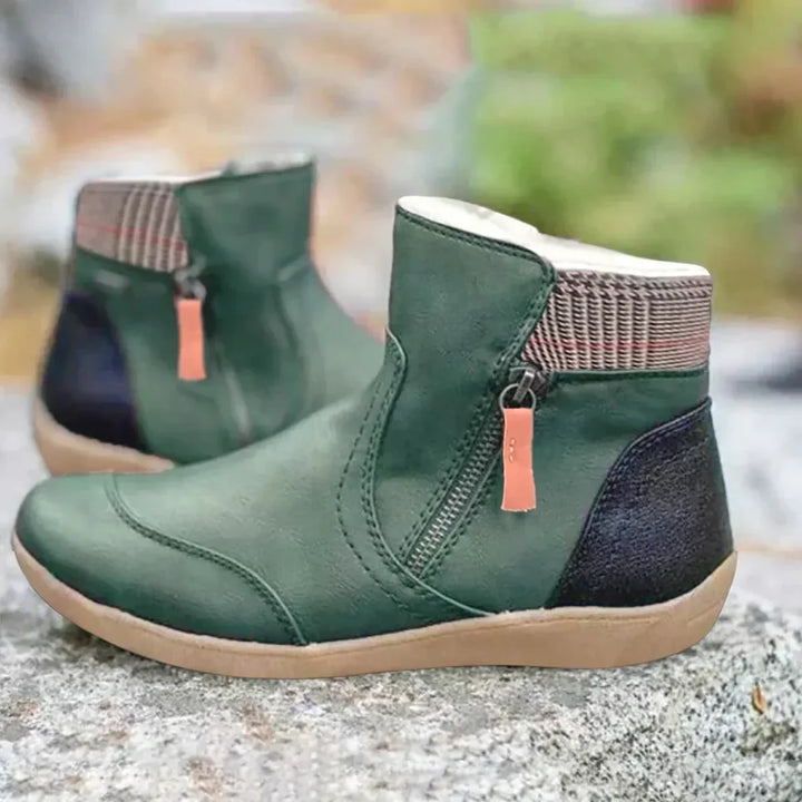 Lisa | Elegant Ankle Winter Boots with Zip Detail