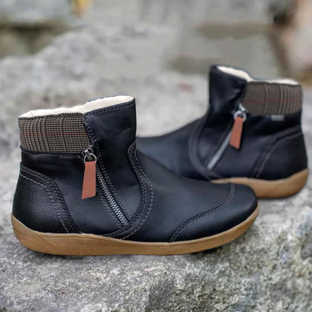 Lisa | Elegant Ankle Winter Boots with Zip Detail