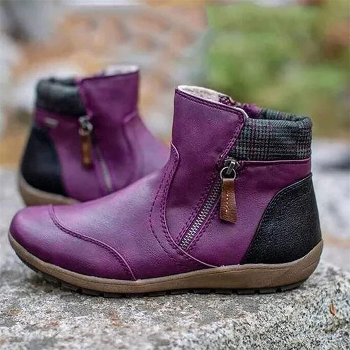 Lisa | Elegant Ankle Winter Boots with Zip Detail
