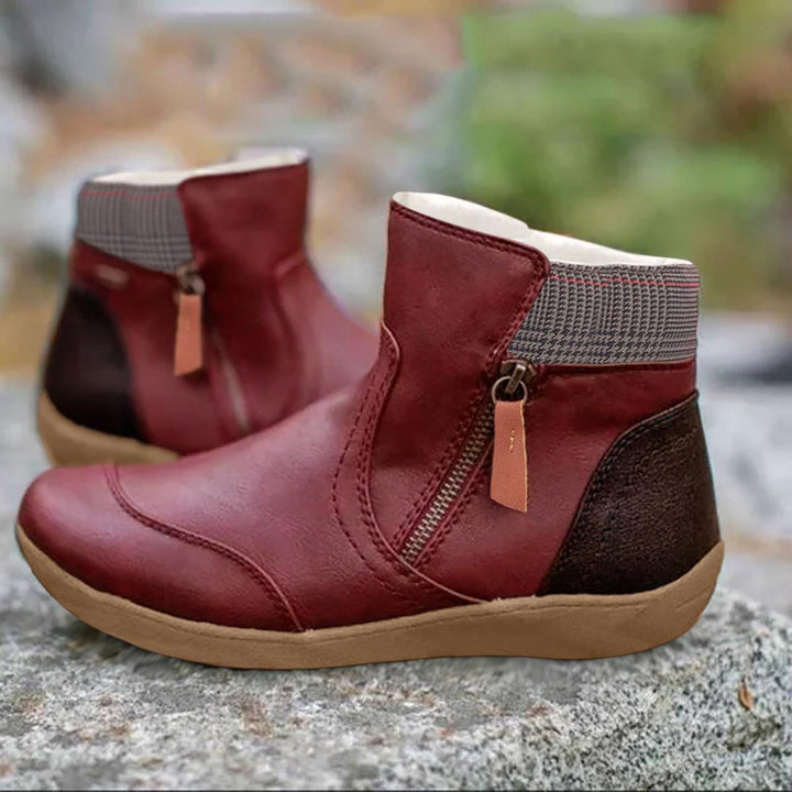 Lisa | Elegant Ankle Winter Boots with Zip Detail