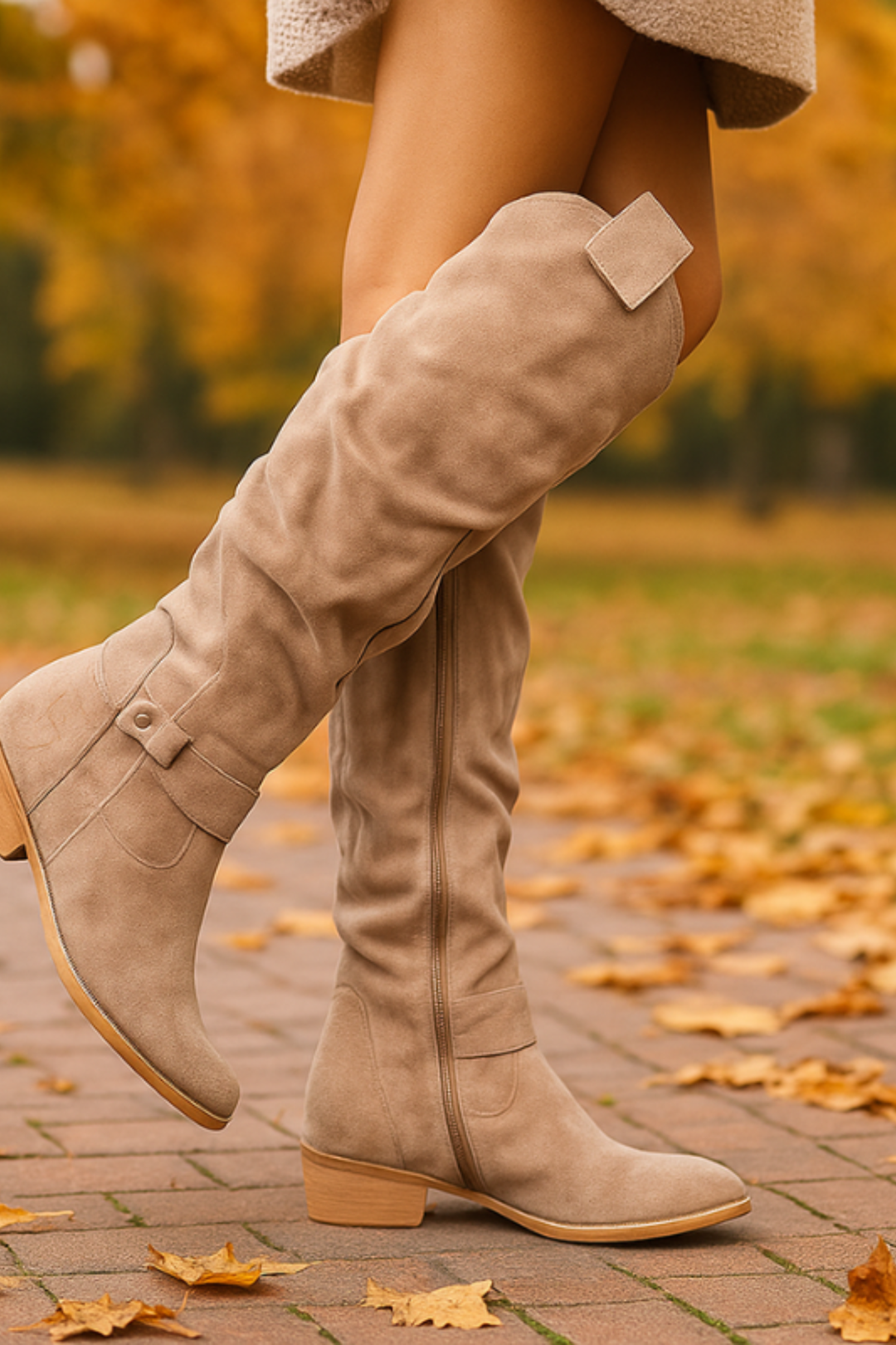 Lori | Cozy Slouchy Knee High Boots with Buckle Detail