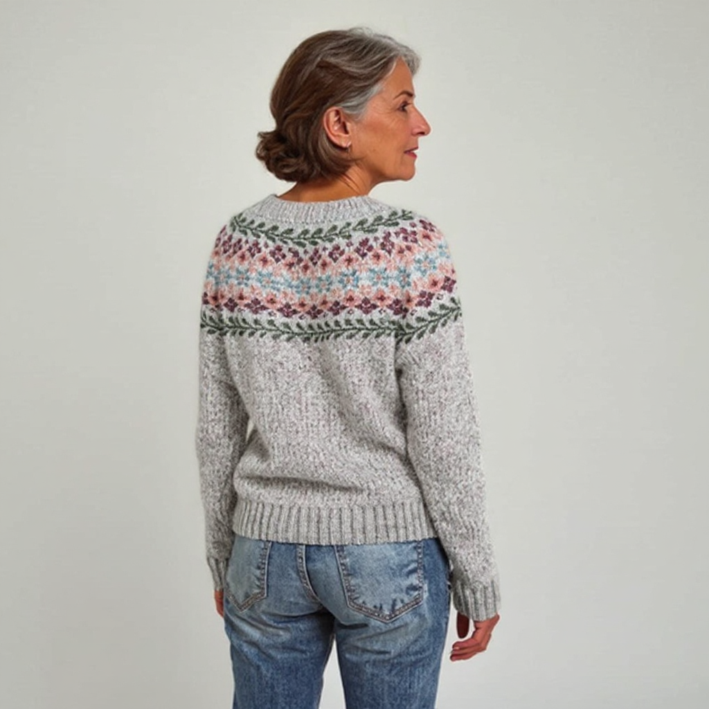 Lori | Vintage Fair Isle Crewneck Knit Sweater