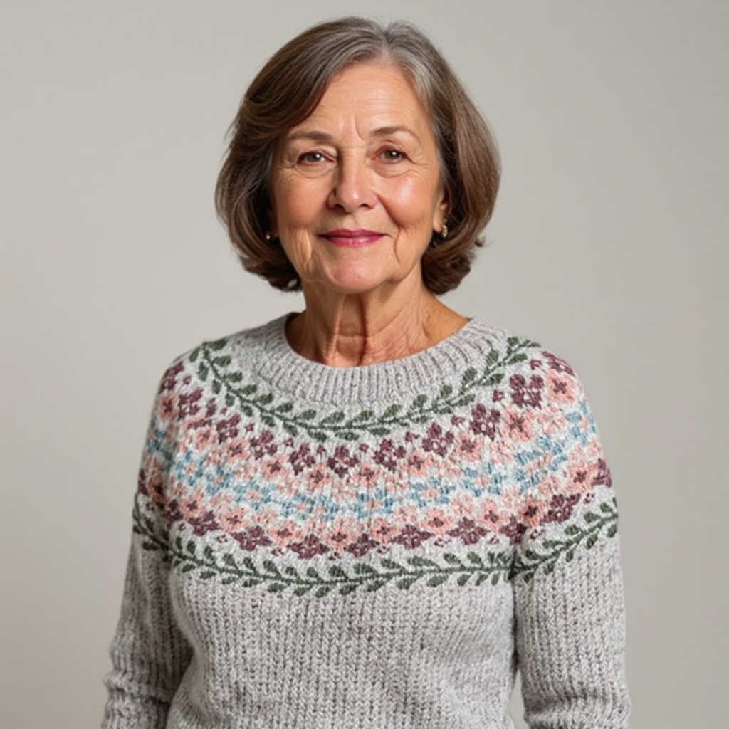 Lori | Vintage Fair Isle Crewneck Knit Sweater