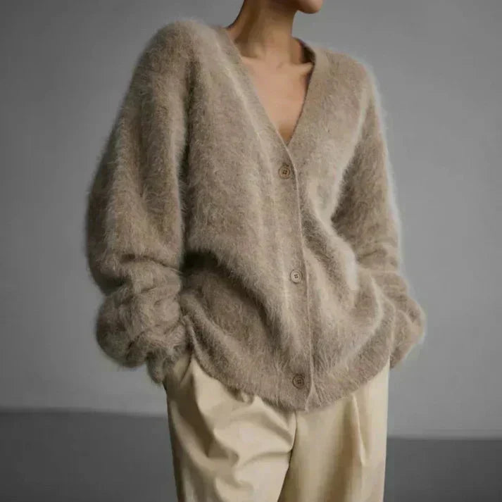 Luna | Klassisk Oversized Cardigan Dame med V-udskæring