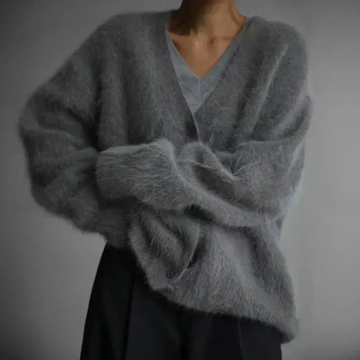 Luna | Klassisk Oversized Cardigan Dame med V-udskæring