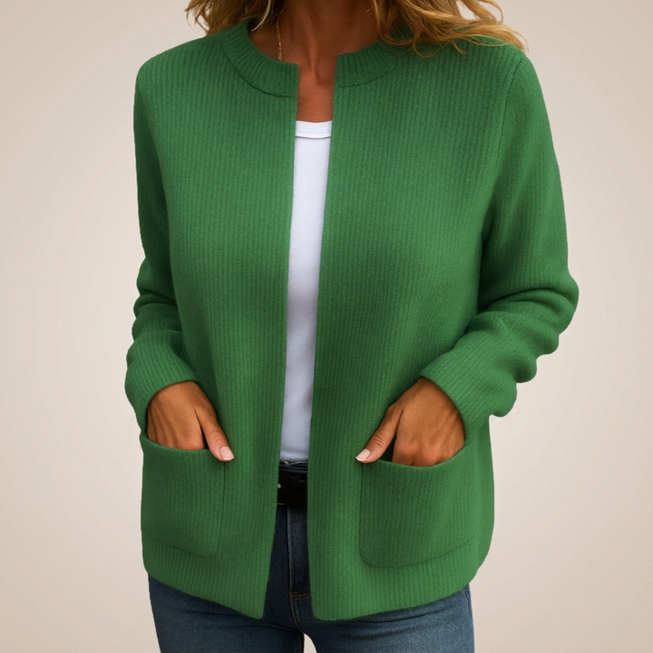 Madison | Cozy Ribbed Open Front Cardigan with Pockets