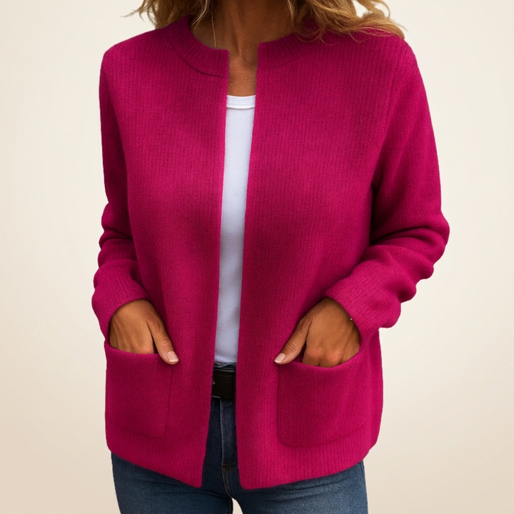 Madison | Cozy Ribbed Open Front Cardigan with Pockets