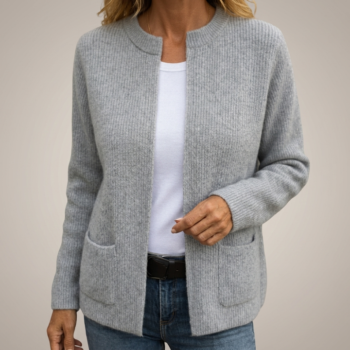 Madison | Cozy Ribbed Open Front Cardigan with Pockets