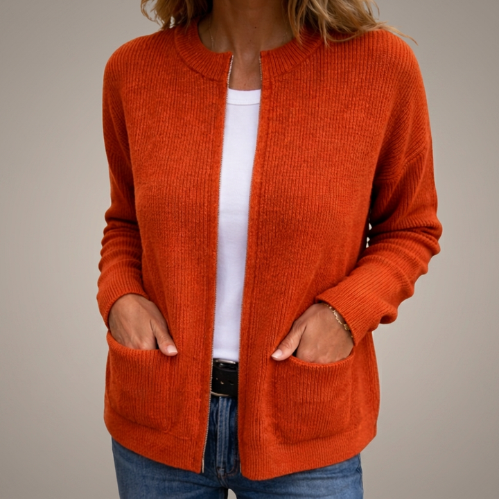 Madison | Cozy Ribbed Open Front Cardigan with Pockets